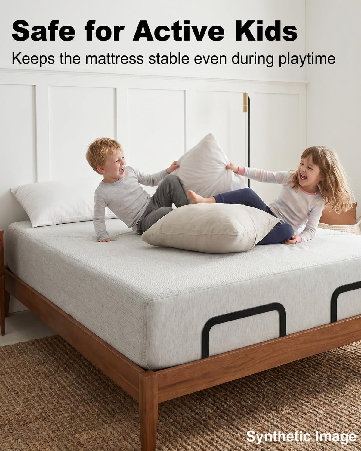 Mattress Slide Stopper, Bed Frame Stabilizer, Black Pack of 2