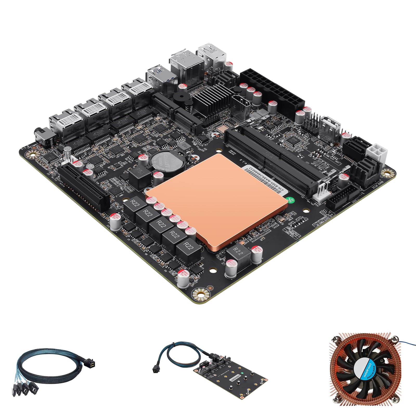 6-Bay NAS Mini-ITX Motherboard with Pentium Gold 8505 5-core