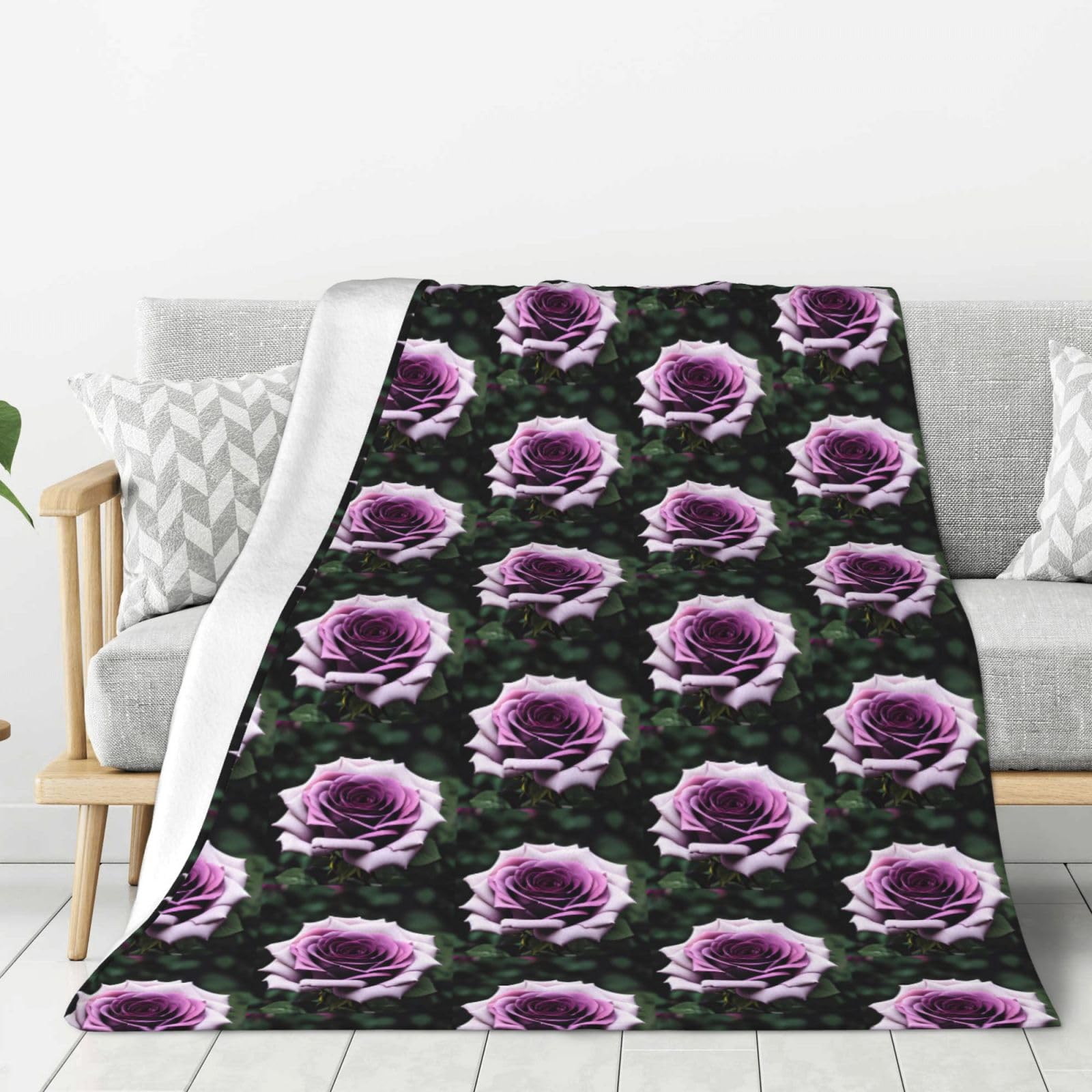 Couverture douce contre le froid hivernal grand lit canapé motif rose noir