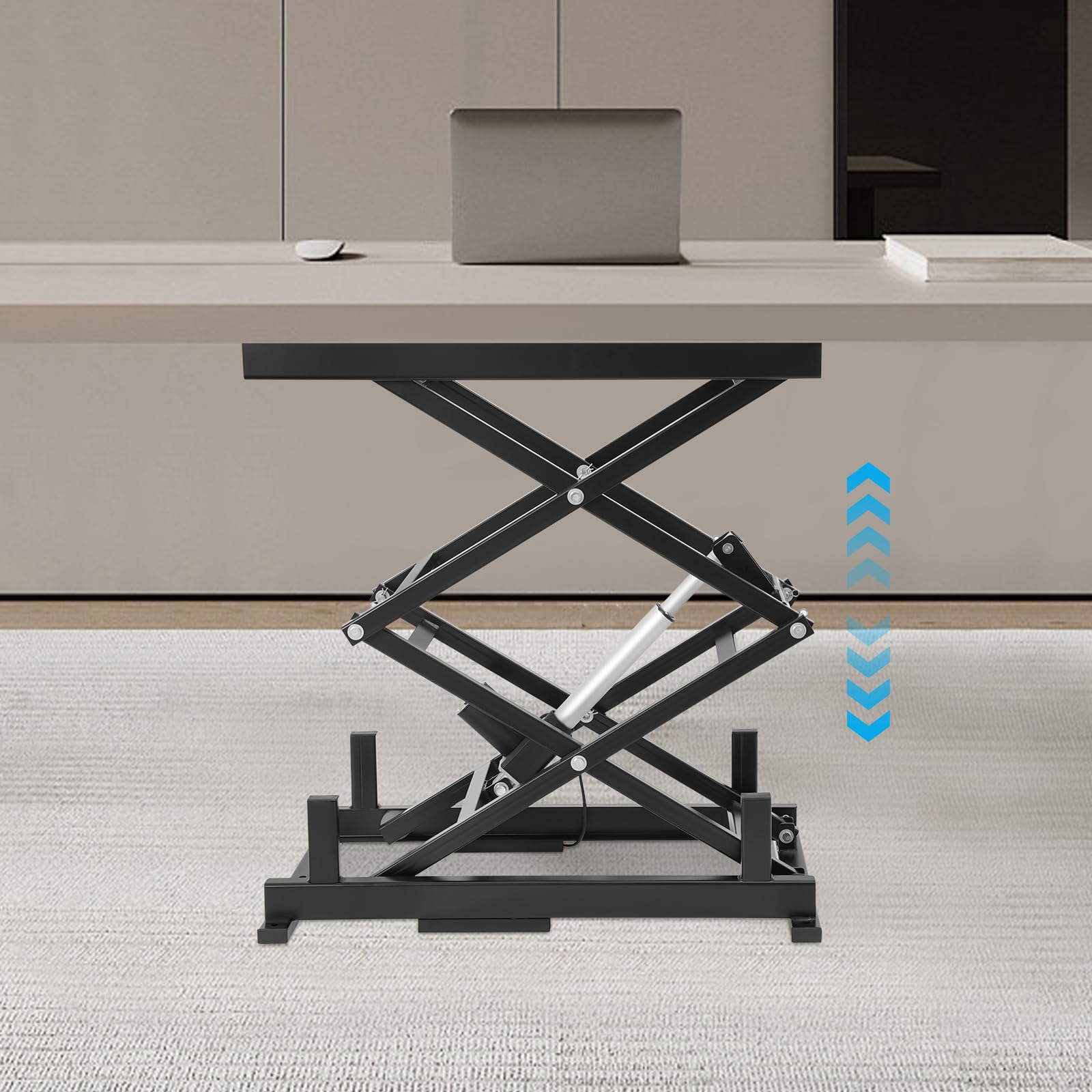 Tavolo di sollevamento elettrico forbice idraulico ascensore tavolo per magazzino trasporto materiale regolabile in altezza 26 5-127 cm portata 63 5 kg con telecomando per officina magazzino e