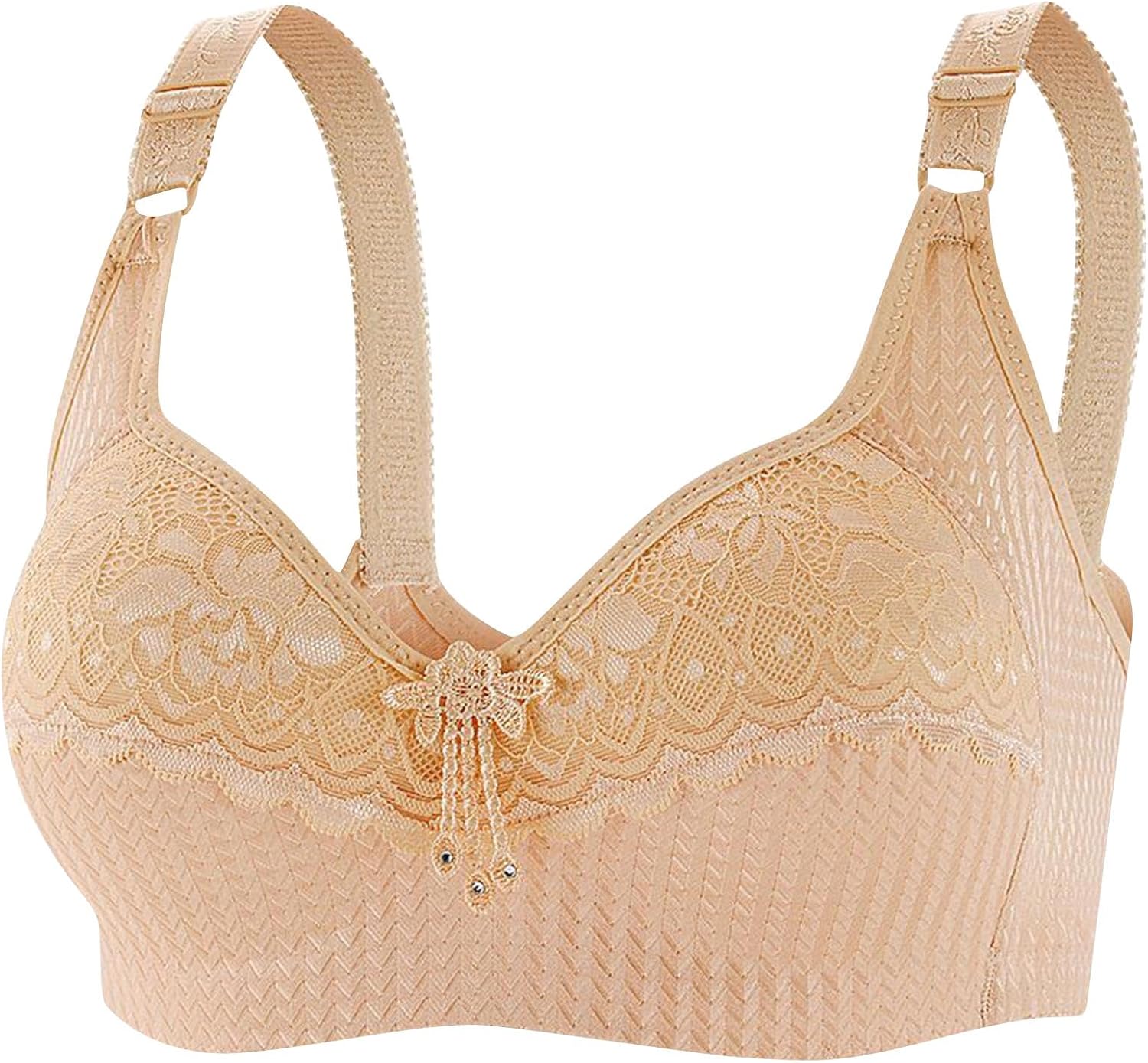 Bralette Wireless Lace V-Neck Bras for Women Push Up Bralettes Full Coverage No Underwire Comfy Everyday Bras