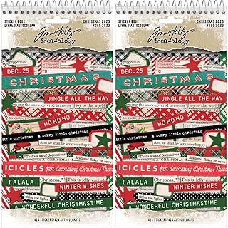 Tim Holtz Idea-Ology 2023 Christmas Sticker Book - Bundle of Two Books