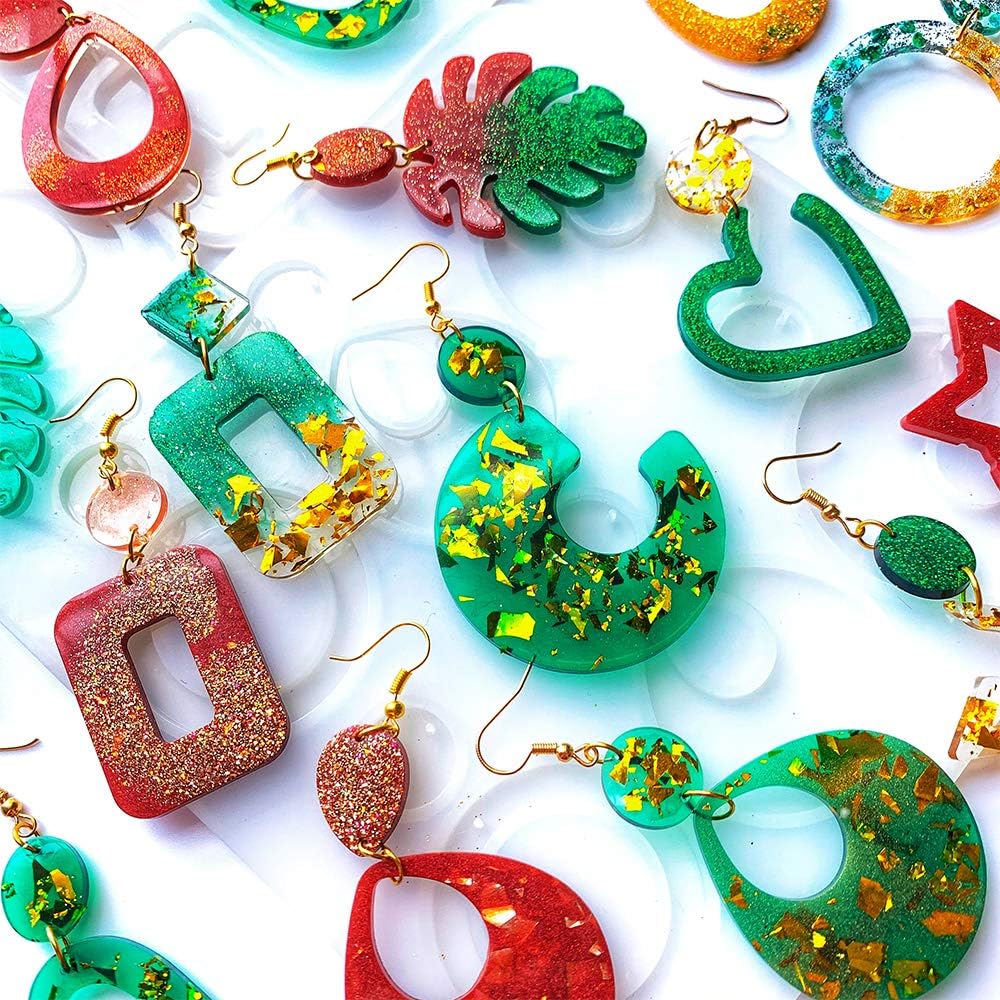 R H LIFESTYLE DIY Silicone Resin Leaf Earring Casting Mold (Jewelry Mold 1) SM4455 1
