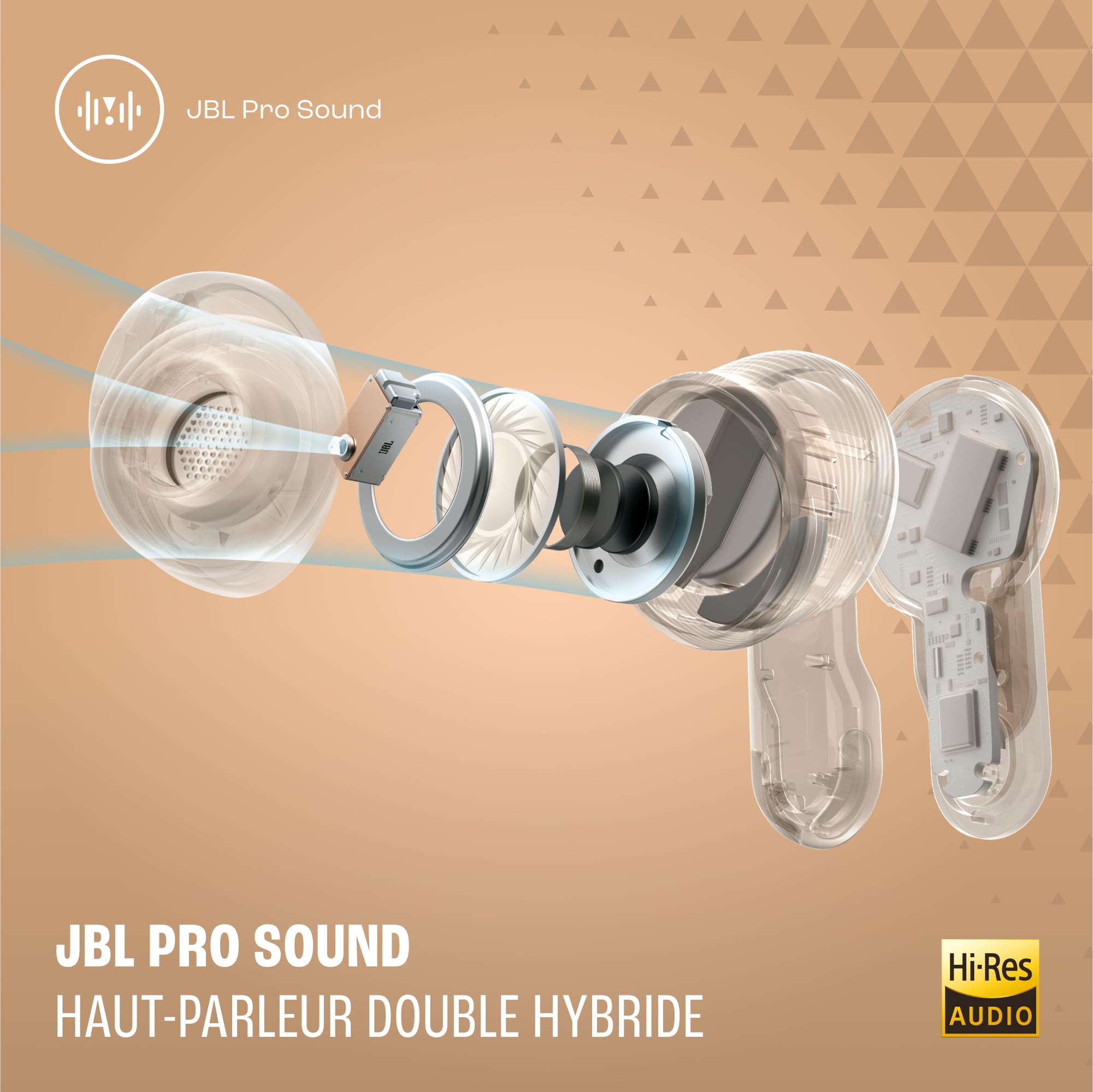 JBL Tour Pro 3, Écouteurs sans Fil avec Réduction de Bruit, Marron | Smart Charging Case, 44 Heures d’Autonomie, Bluetooth 5.3, JBL Spatial 360 Sound avec Suivi des Mouvements de la Tête