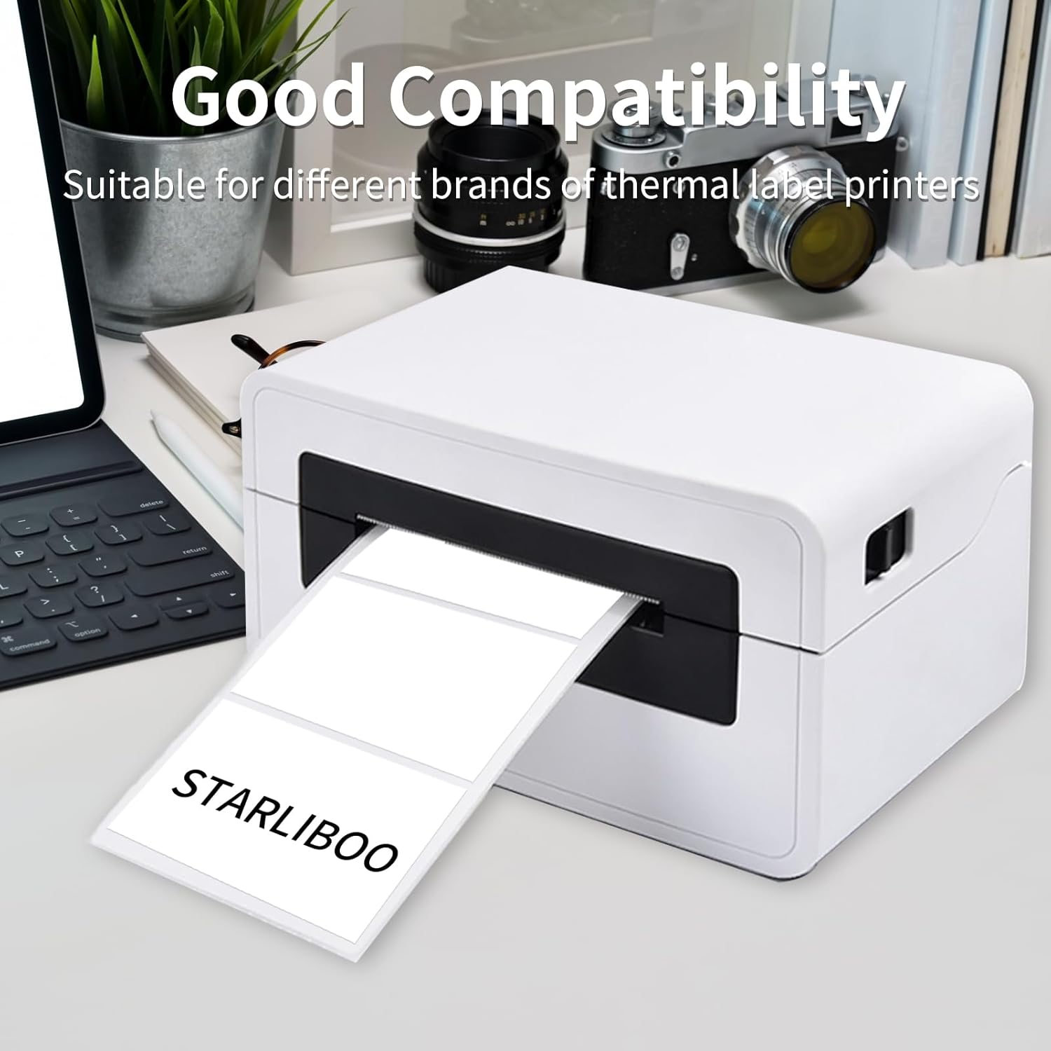 2×3 Inch White Thermal Labels Stickers, Removable Thermal Label, Waterproof Direct Thermals Stickers Perforated Lines- 300 Sheets/Rolls - Image 4