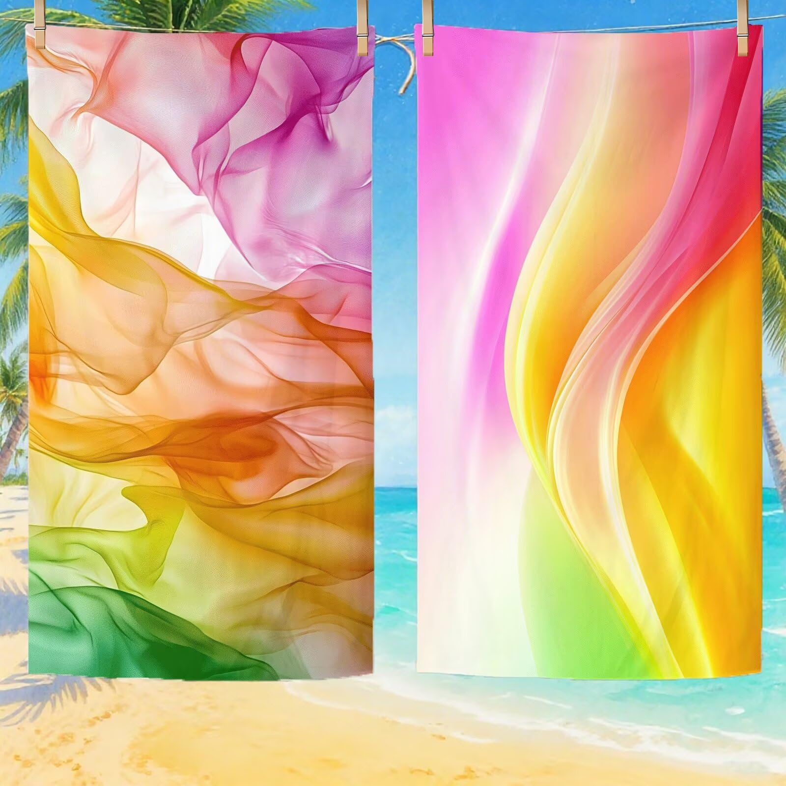 Serviette de plage microfibre anti-sable finie la serviette mouillée