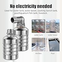 Vista 7 de JUXILPP Válvula de flotador automática de acero inoxidable 304 Tipos de conexión de 1/2 pulgadas y 3/4 pulgadas, control preciso, controlador