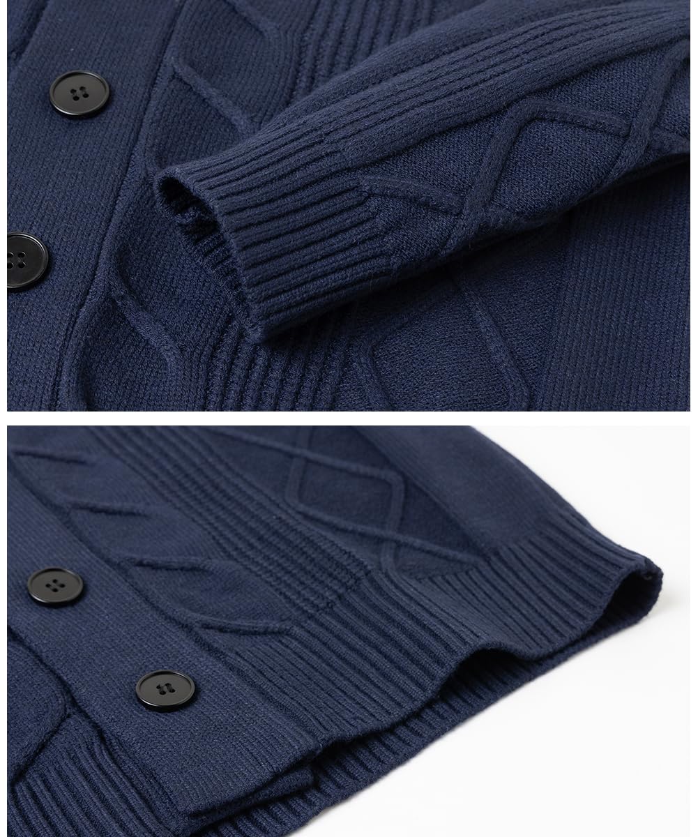Chaleco Cardigan Hombre Manga Larga Tejido Cálido Otoño Invierno
