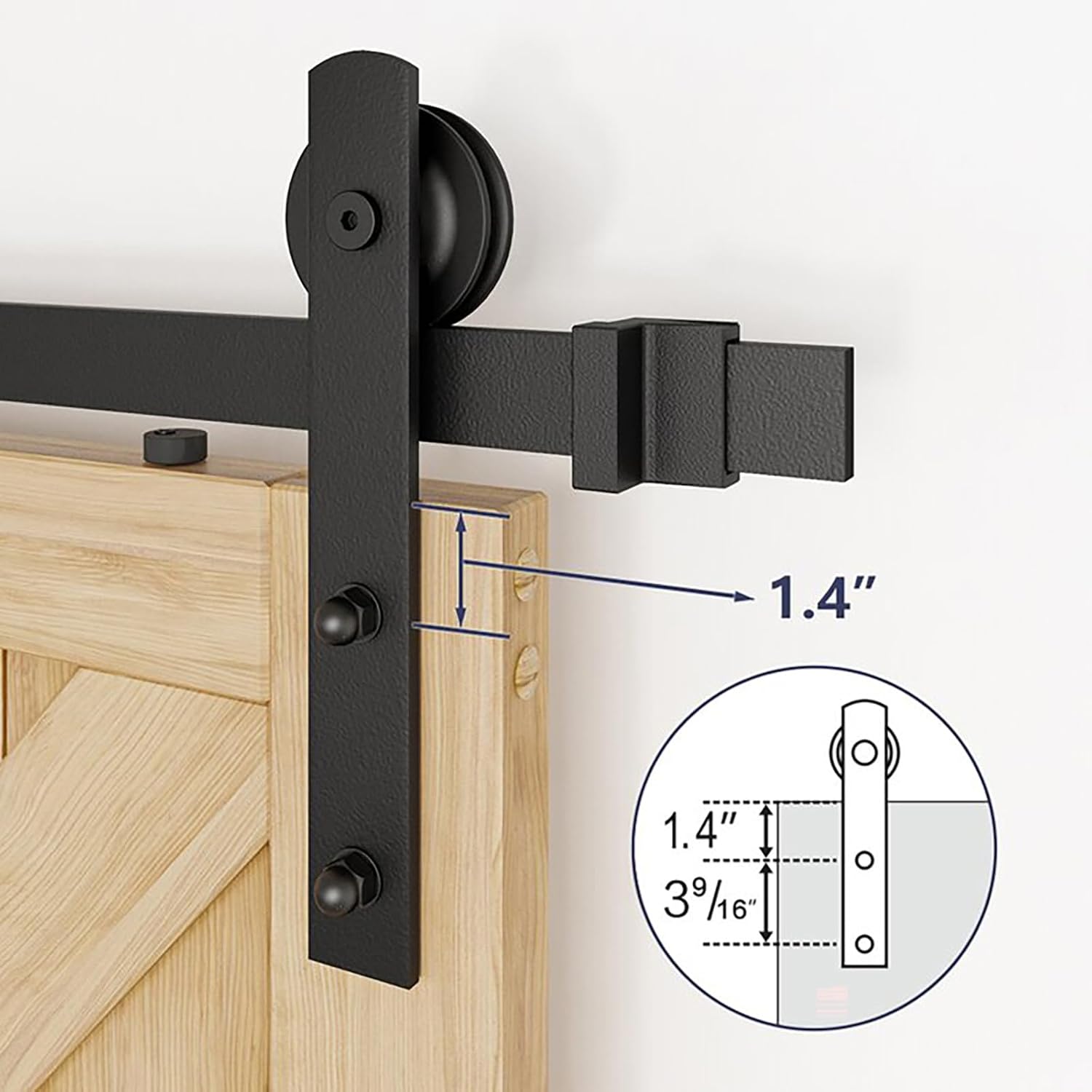 ROOMTEC 10FT Sliding Barn Door Hardware Kit, Barn Door Track Kit for Single Door,Heavy Duty,Basic J Pulley,Slide Smoothly Quietly,Easy Install (No Door)