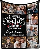 Vista 1 de Custom Memorial Blankets with Photo to Your Loved One's Memory, Memory Lane in Loving Memory Photo Blanket to Remind You of Your Beloved Ones 40x50
