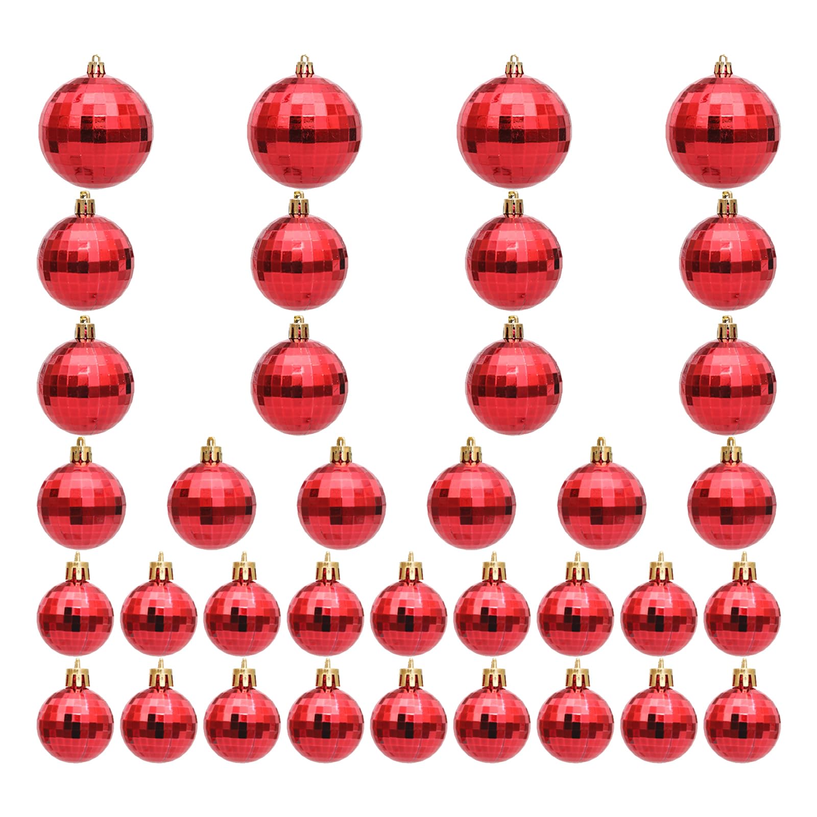 Tsophreniq 36Pcs Assorted Christmas Tree Pendant Baubles Unique Sphere Hanging Ornament for Home and Party Decoration Christmas Tree Decorations