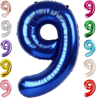 40 Inch Navy Blue Numbers 9 Balloon, Balloons Decorations for 9 19 90 Birthday Party, Engagement, Wedding, Graduations, Photo Shoot Supplies