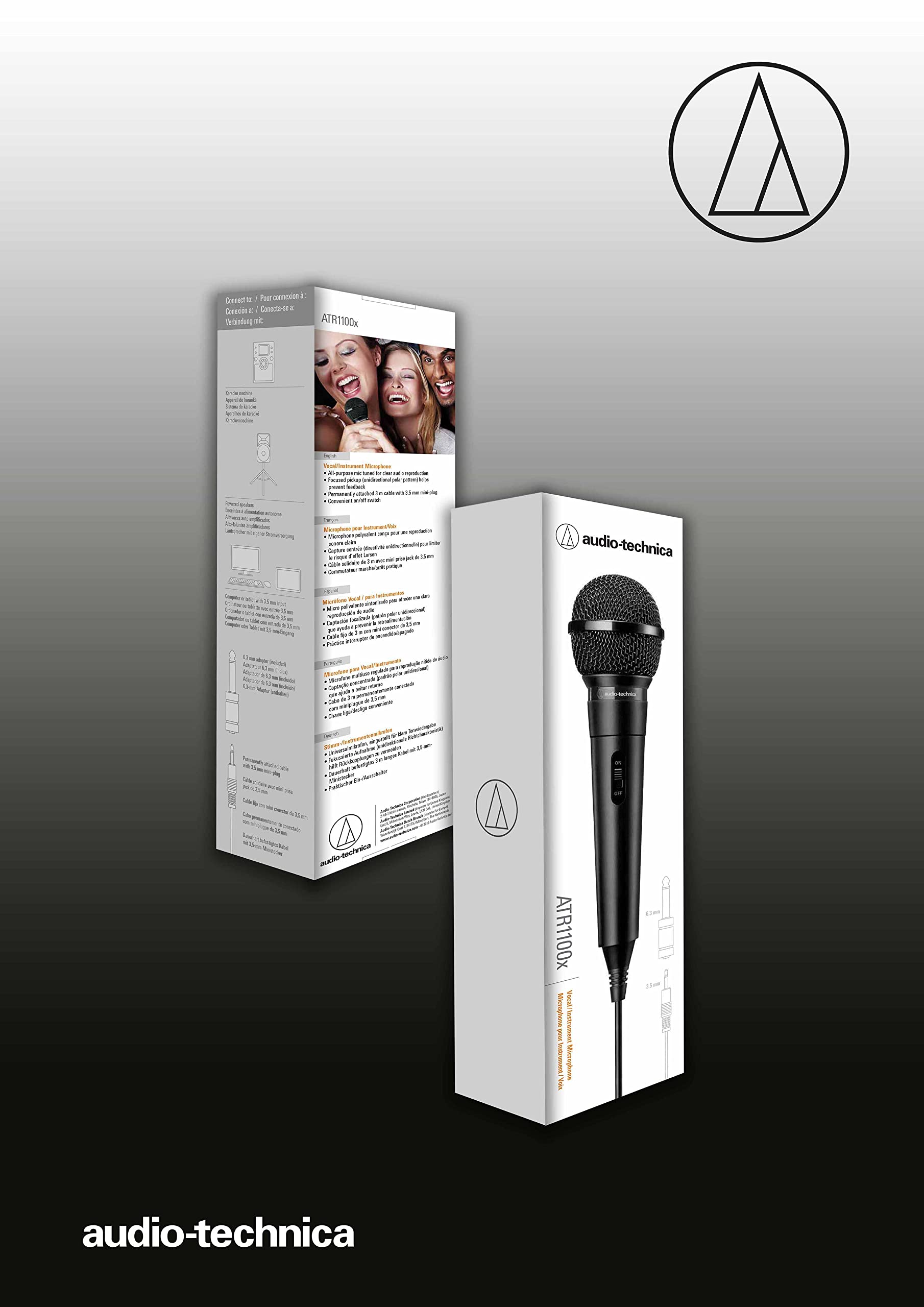 Audio-Technica ATR1100x Unidirektionales Dynamisches Stimm-/Instrumentenmikrofon Schwarz