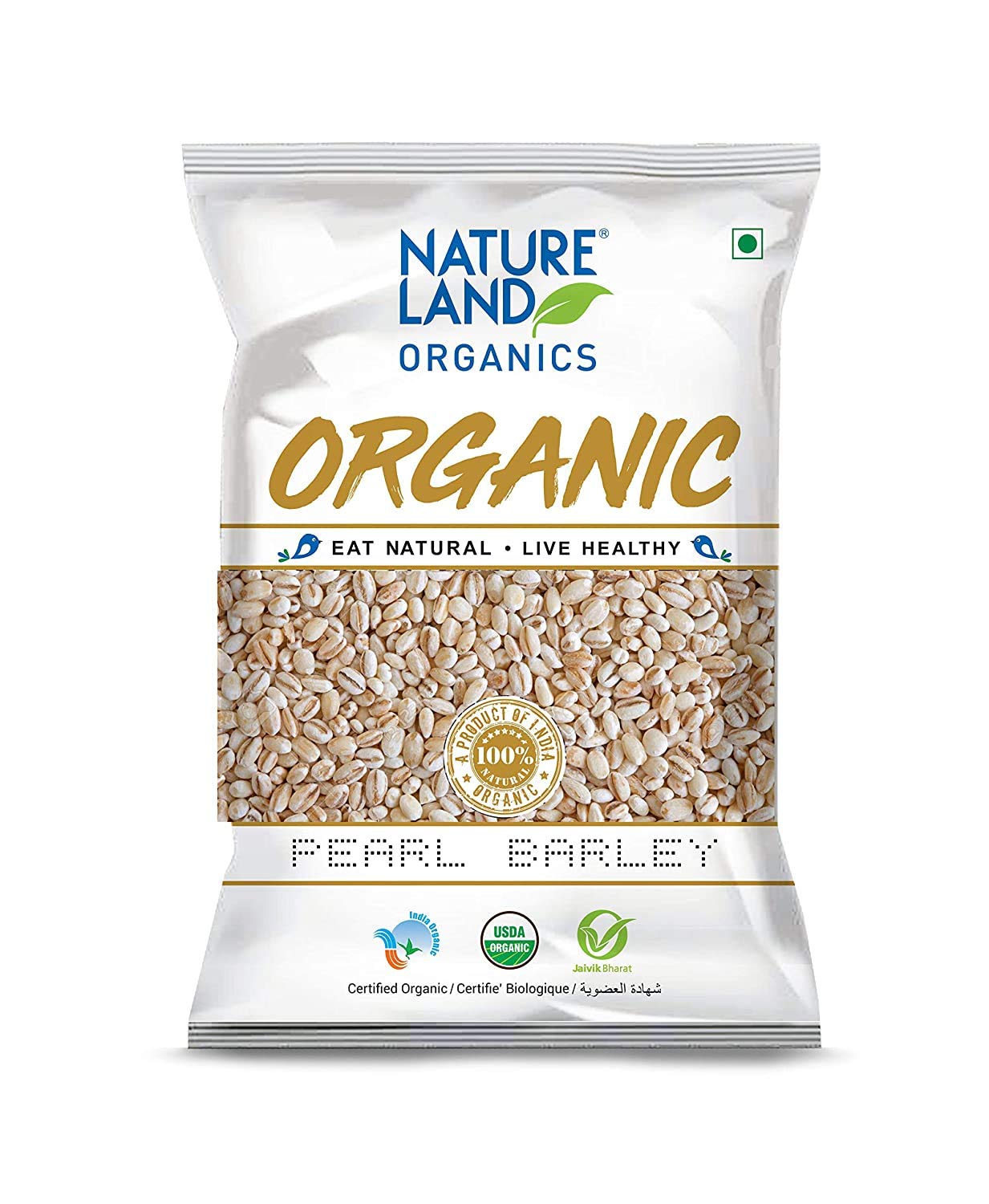 Natureland Organics Pearl Barley 500 Gm – Organic Barley