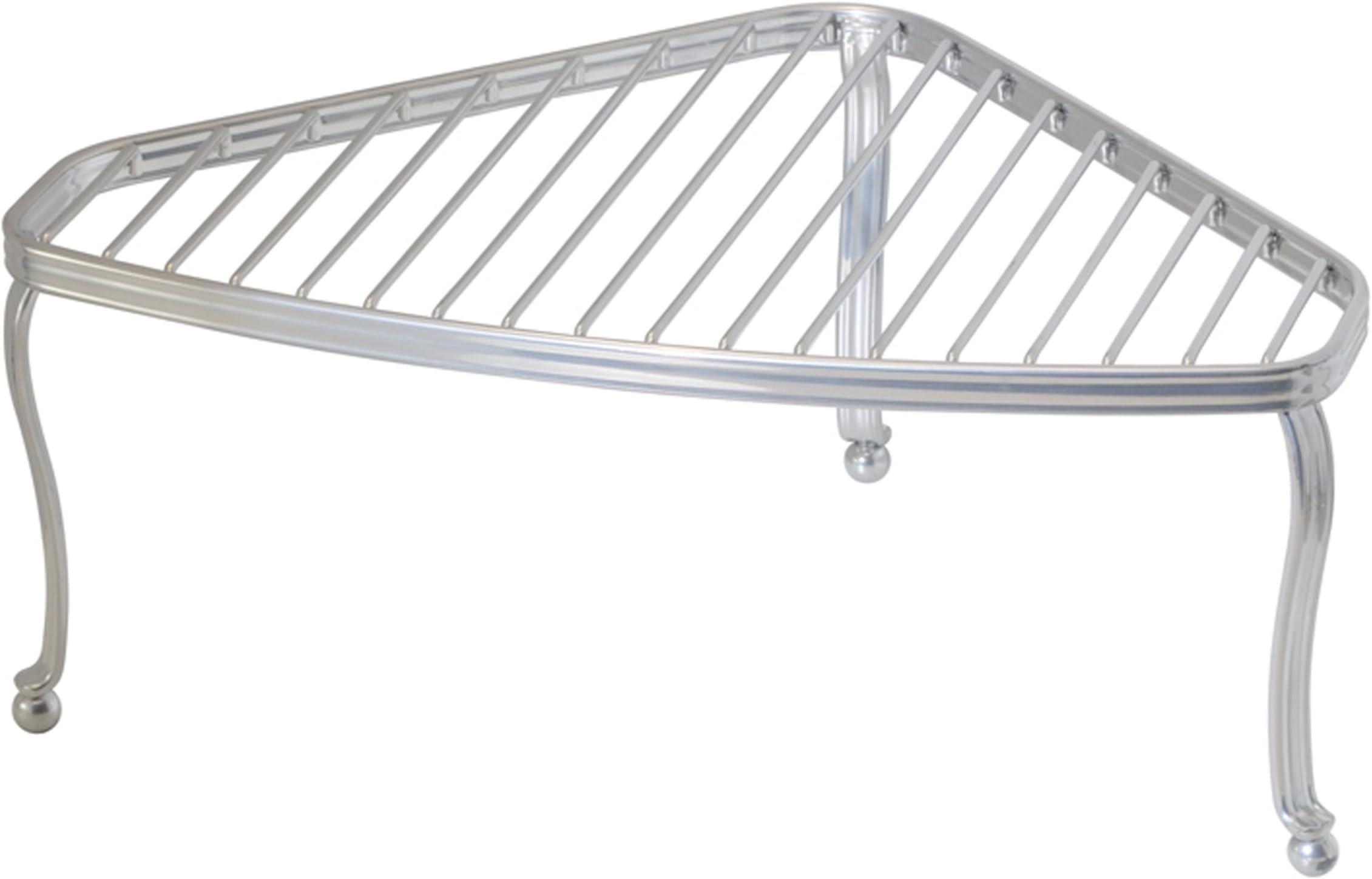 interDesign York Lyra Corner Shelf, Chrome/Silver