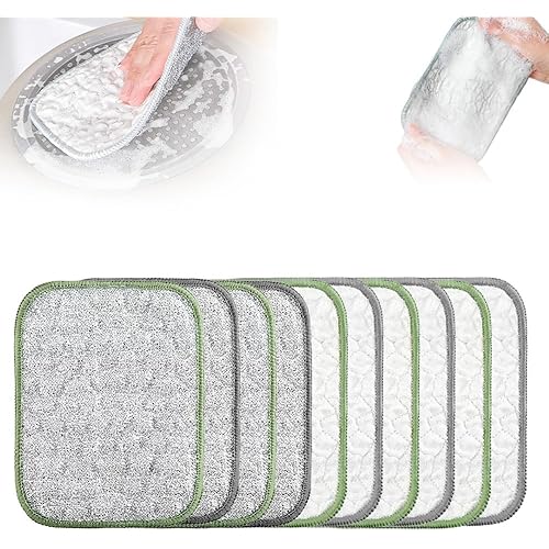 2025 Upgraded Double-Sided Dishwashing Cloth, Stainless Steel Wire with Multi-Layer Cotton Thread, Metal Scrubbing Pads for Kitchen Cleaning (5 PCS)