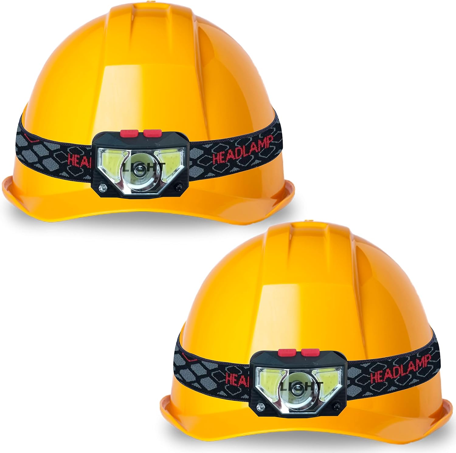 Skywin Hard Hat Light, Headlamp Rechargeable,2 Pack Lightweight USB, XPG+COB 3 LED 200 Lumen Camping Helmet Light for Adults with Red Light IP44 Waterproof (Hard Hat Not Incl)