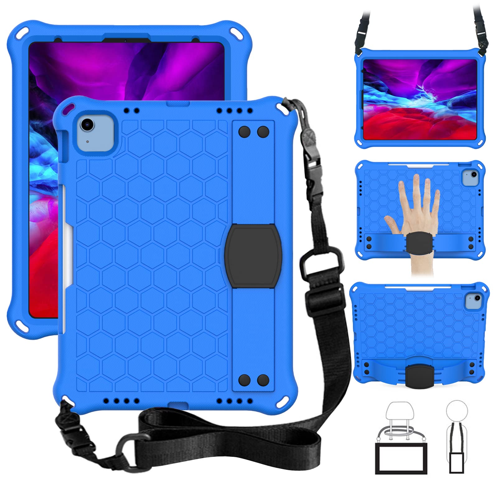 Coque iPad Pro 11" M4 légère EVA antichoc avec support pliable - 7