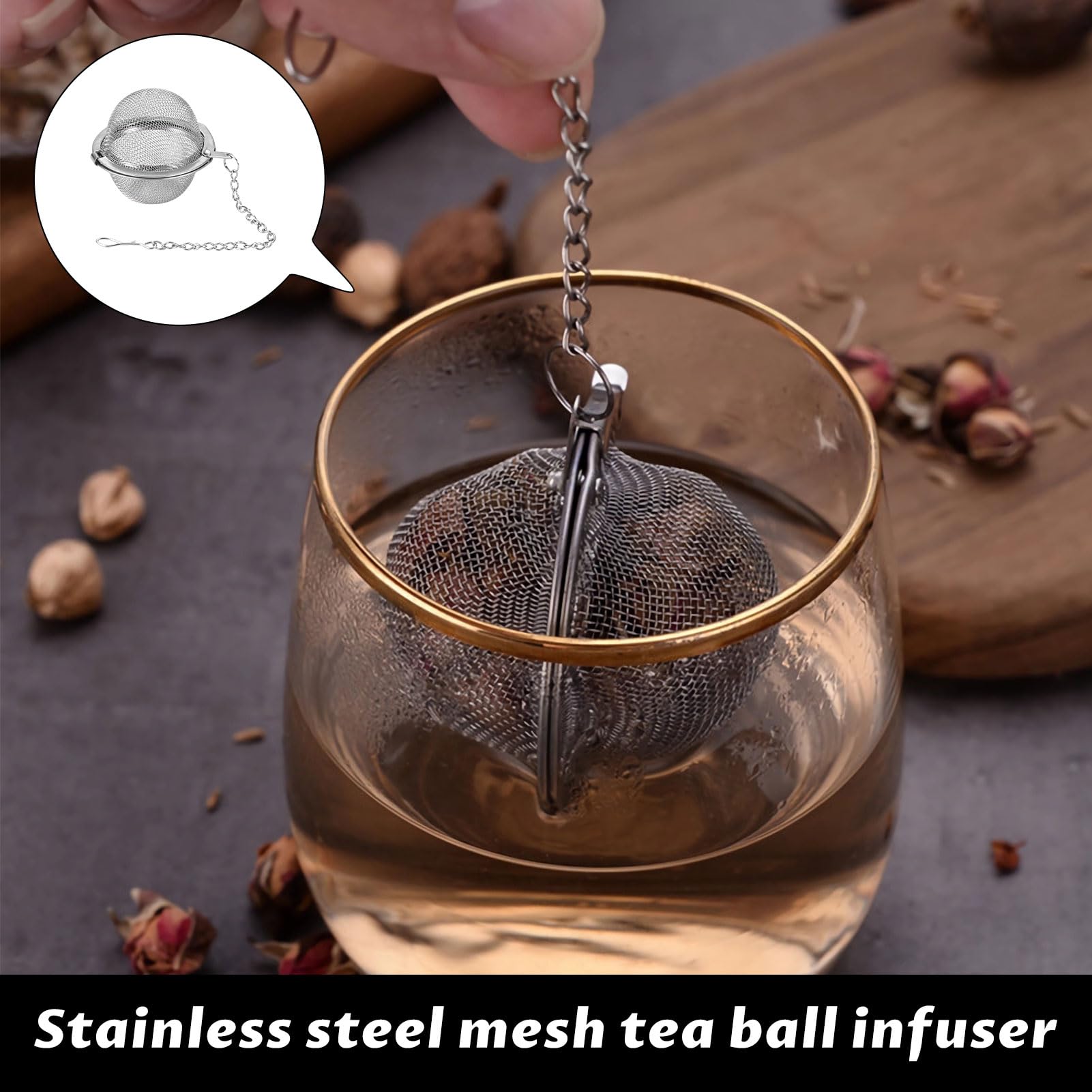 Stainless Steel Tea Strainers - 3 Pack -5