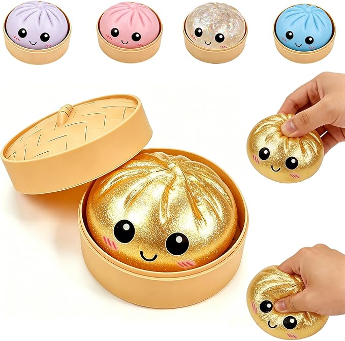 Dumpling Squishy with Glitter - Stress Relief and Decorative Appeal