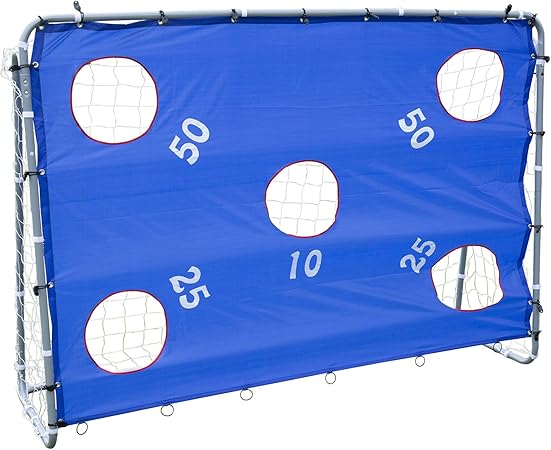 Z Zelus 2 In 1 Football Goal With Target For Kids 8 6 Ft 2 4 1 8m Powder Coated Steel Soccer Goals For Backyard With Detachable Target Goal Net For Improving