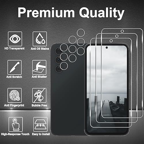 Miniatura 2 de Paquete de 3 + 6 protectores de pantalla para Samsung Galaxy A54 5G, paquete de 3 protectores de pantalla de vidrio templado HD + 6 protectores de