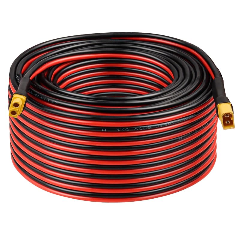 Cabo de extensão XT60i 10AWG macho-fêmea com fio de silicone, 30,5 m, Kimbluth