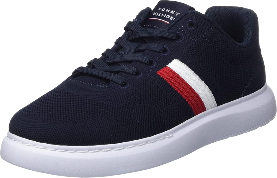 Tommy Hilfiger Herren Cupsole Sneaker Lightweight Knit Stripes 