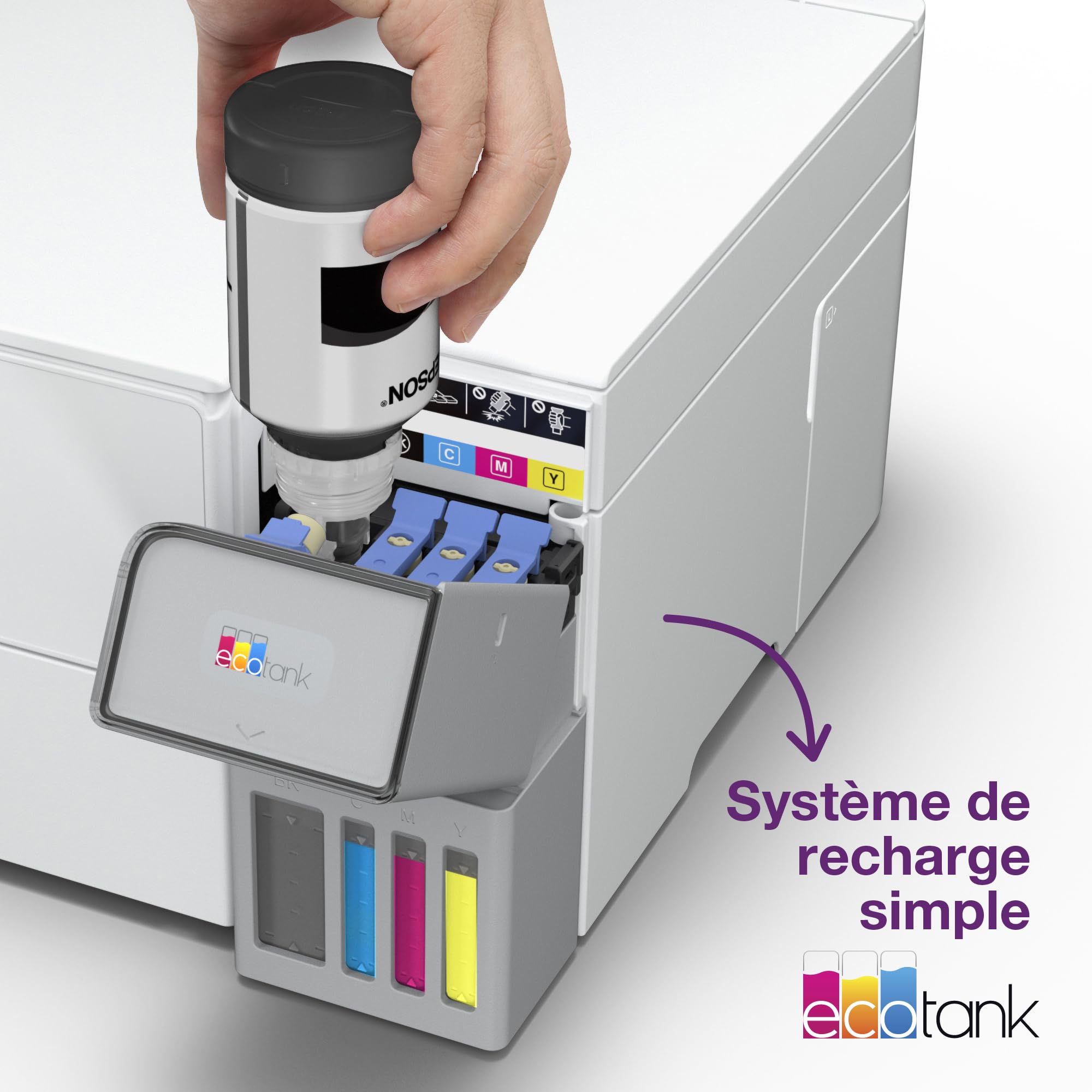 Epson EcoTank ET-2959 Imprimante à Réservoirs D’Encre | Maison & Petit Bureau | Wi-FI | A4 | Imprimer, Copier, Numériser | Écran LCD 3,7cm | Impression Recto Verso Auto | Jusqu’à 3 Ans d’Encre Inclus