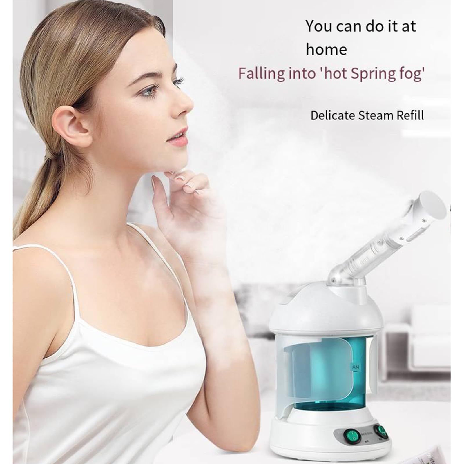 Vaporizzatore per trucco Vaporizzatore per il viso Ozono Cura della pelle del viso Spa Vapore Rilassante Idratante Umidificatore per la salute della bellezza Dispositivo per la cottura a vapore