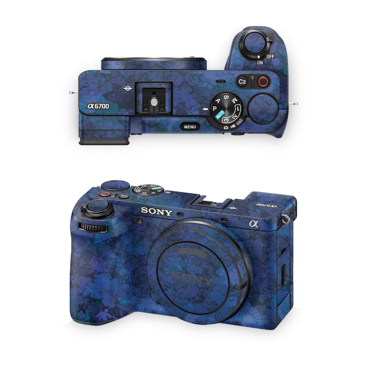 Camera Skin Compatible with Sony A6700 Mirrorless Camera (2023) - Blue Ice - Premium 3M Vinyl Protective Wrap Decal Cover - Easy to Apply | Crafted in the USA by MightySkins