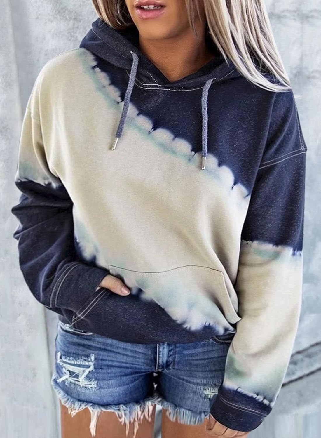 Happy Sailed Womens Plus Size Hoodies Tops Tie Dye Printed Long Sleeve Drawstring Pullover Sweatshirts with Pockets(1X-5X) at  Women’s Clothing store