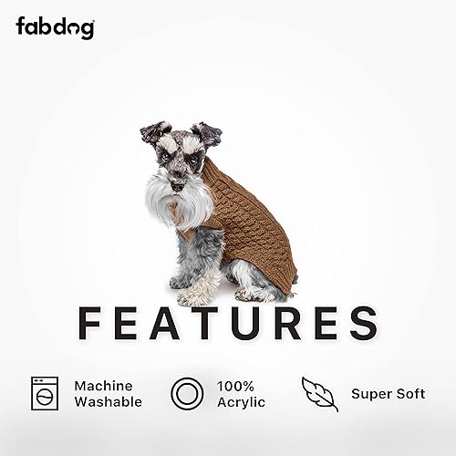 Miniatura 3 de Suéter superabrigado para perro, con cuello alto, de fabdog, Verde oliva