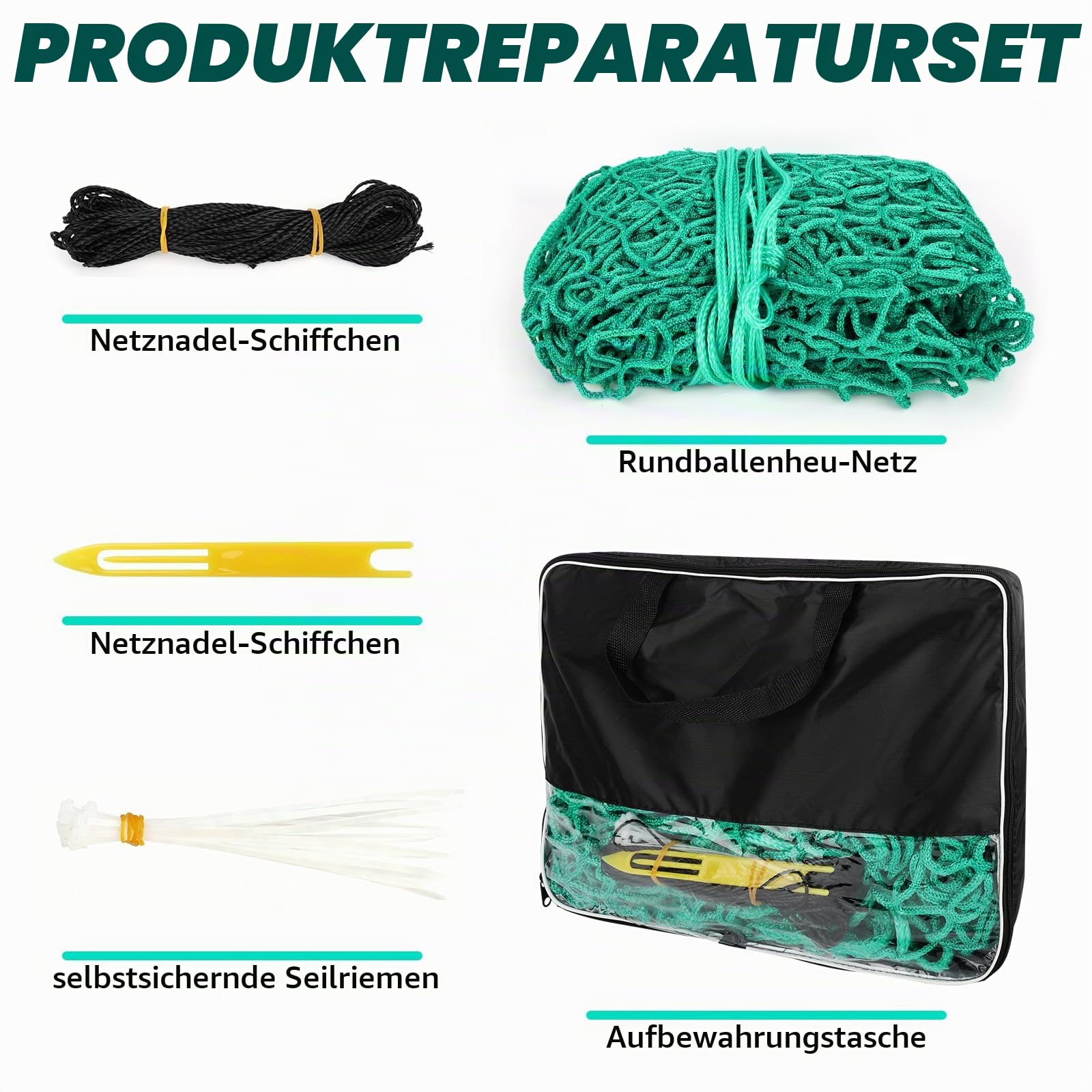 LIROPAU Heunetz Rundballen, ø 150 cm, Höhe 150 cm, engmaschiges Futternetz