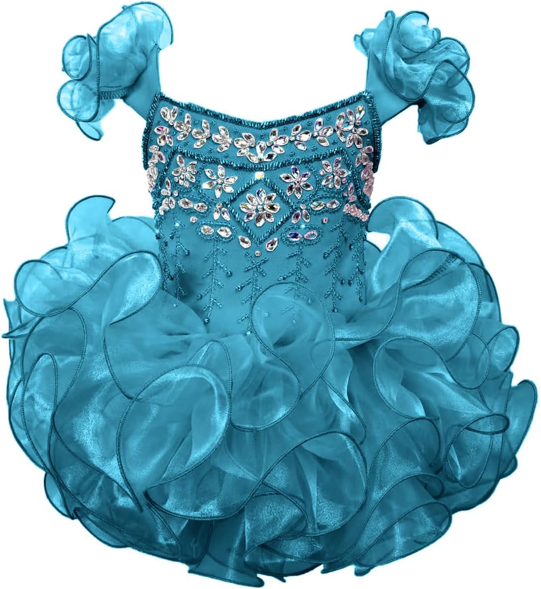 Infant Toddler Short Cupcake Pageant Dress Beaded Dress Party Dress Princess Dress Baby Birthday Dress Tutu Ball Gowns