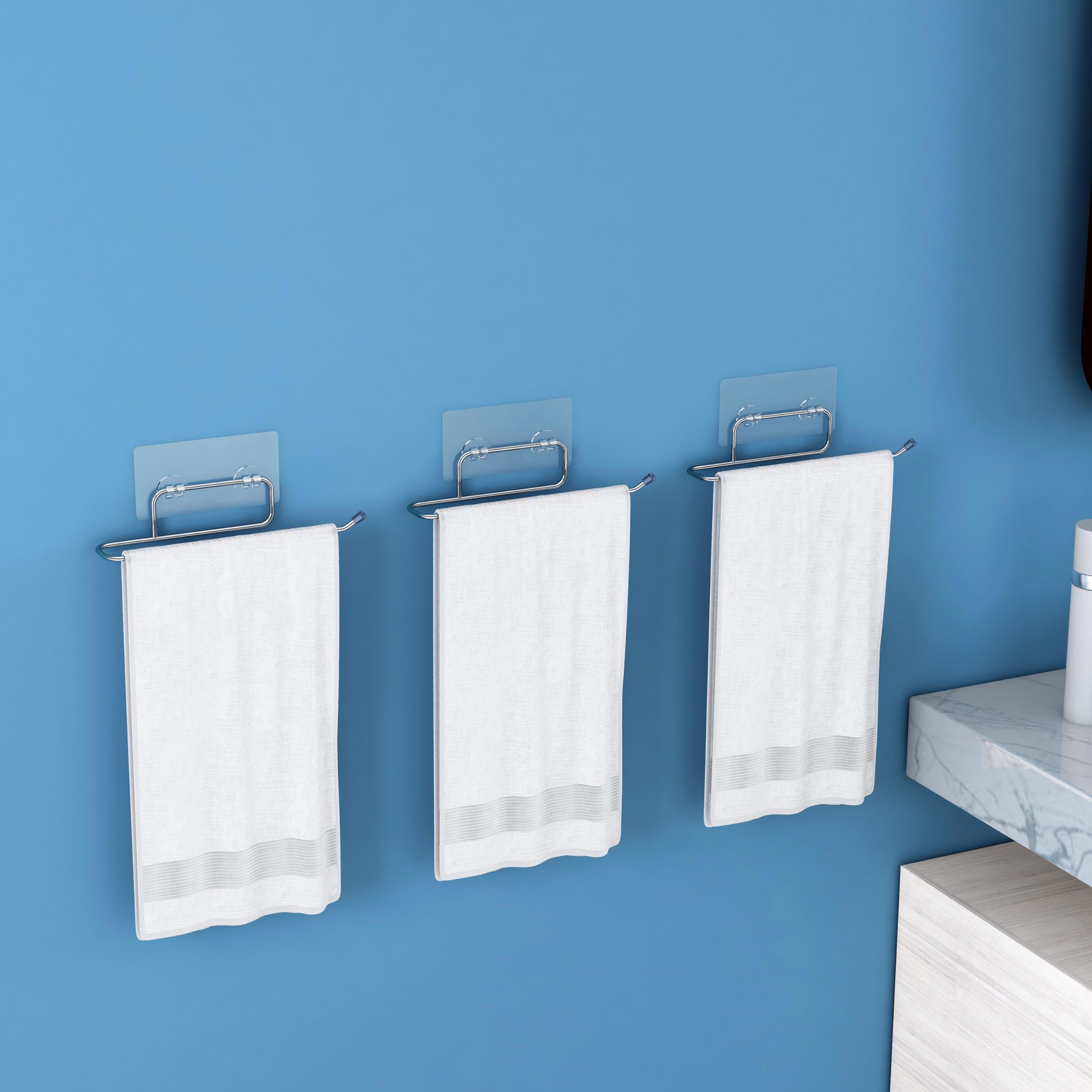 Plantex Self Adhesive Stainless Steel Towel Holder/Towel Hanger/Towel Ring for Bathroom/Bathroom Accessories - Pack of 3 (Chrome) (B0D149K1DK) Amazon Price History, Amazon Price Tracker
