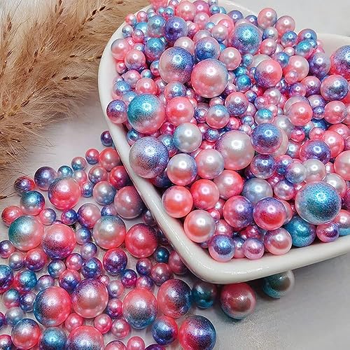 Miniatura 9 de 150 perlas de imitación de ABS sin perforar degradadas para rellenos de jarrón de 0.315 a 0.315 pulgadas, sin agujero, cuentas de maquillaje de