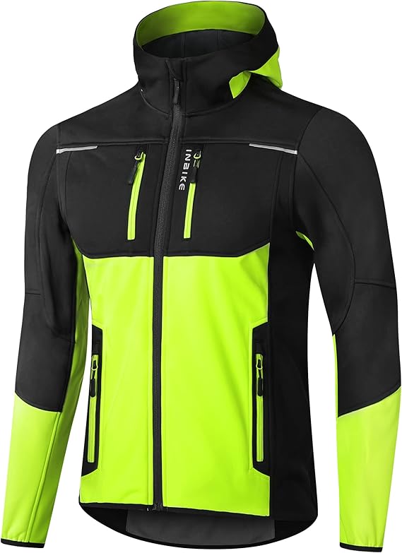 INBIKE Waterproof Men's Softshell Jacket Windbreaker with Hood Thermal
