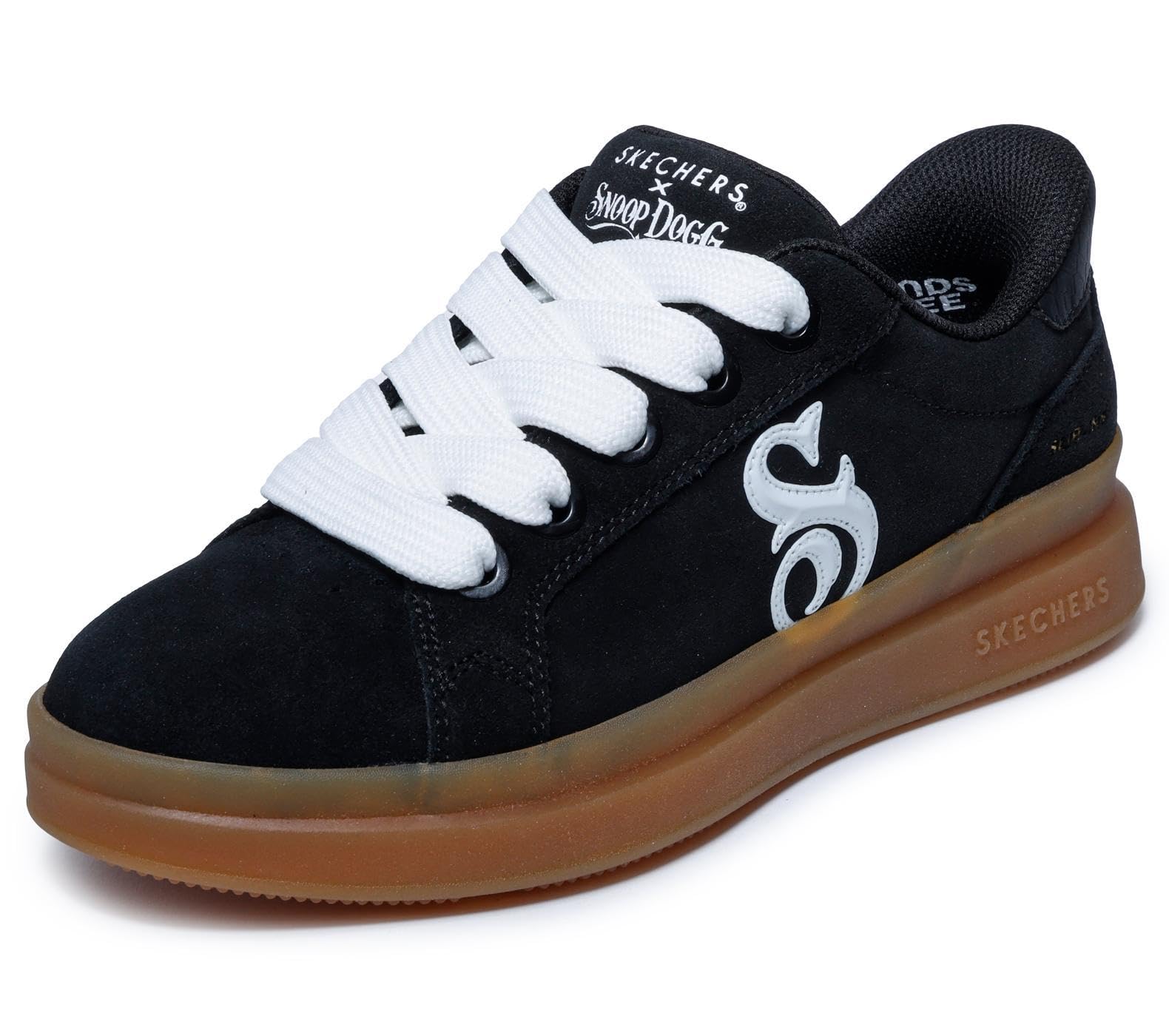 Skechers (8) Snoop Dogg Courtside Womens Fashion Trainers In Black White