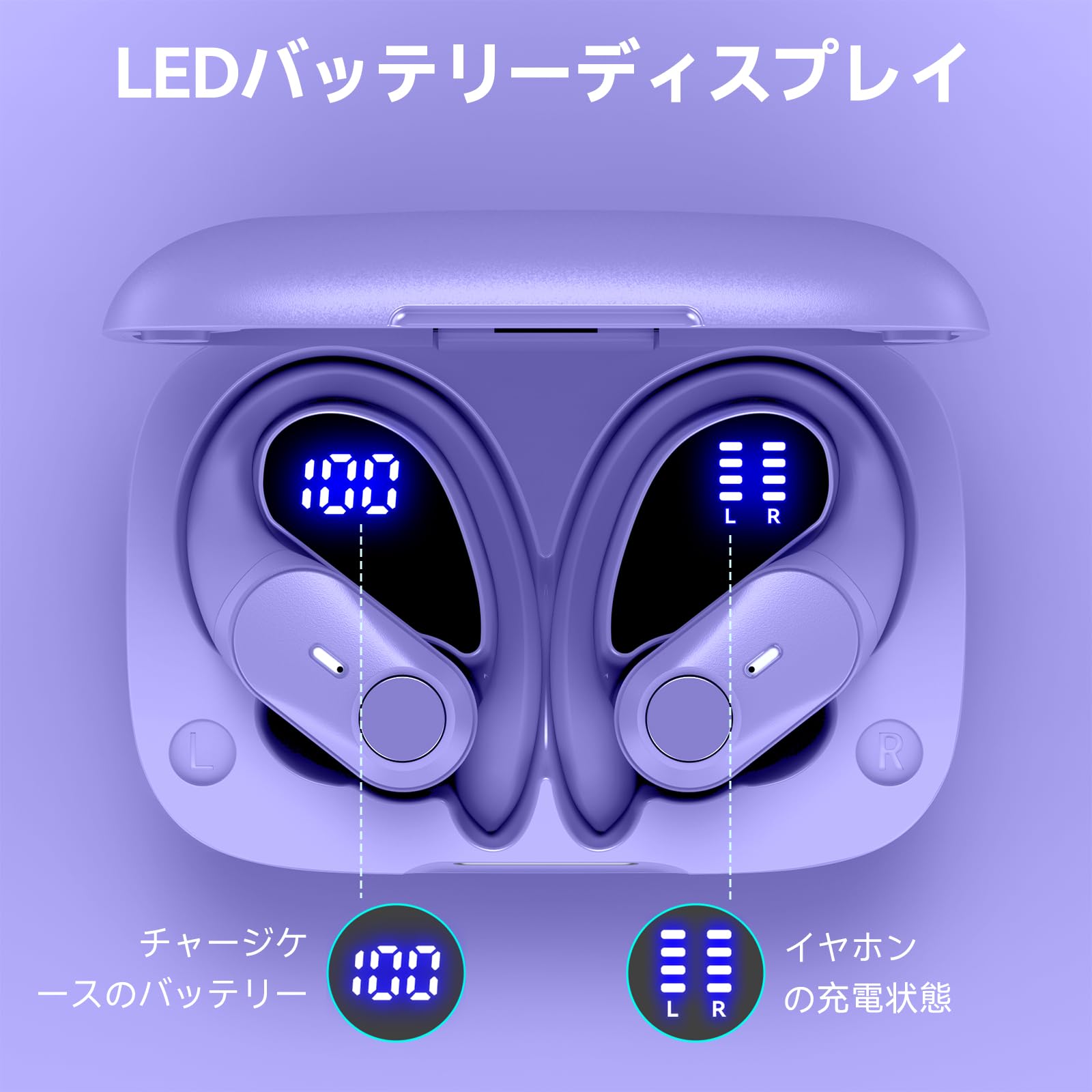 Amazon.co.jp: GOLREX イヤホン bluetooth ワイヤレスイヤホン 耳掛け