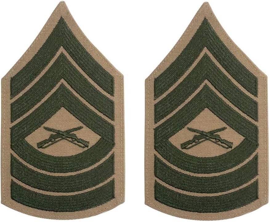 USMC Chevron Green on Khaki Enlisted Rank