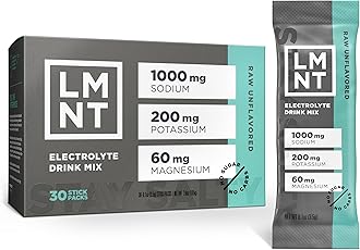 LMNT Keto Electrolyte Powder Packets | Paleo Hydration Powder | No Sugar, No Artificial Ingredients | Raw Unflavored | 30 Stick Packs