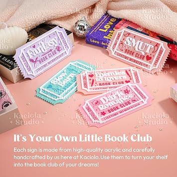 KACIOLA STUDIO Library Sign, 3D Bookish Decor for Book Nook, Gifts for Booklovers/Reader/Women, Bookshelf Book Store Decor, Romantasy Gift (TBR)