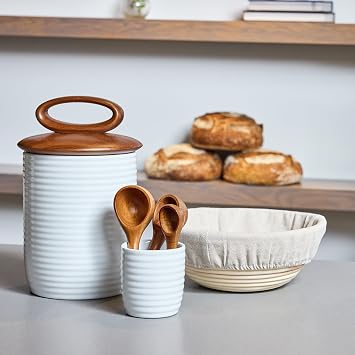nambe x Tom Papa Breaking Bread Measuring Spoons with Canister