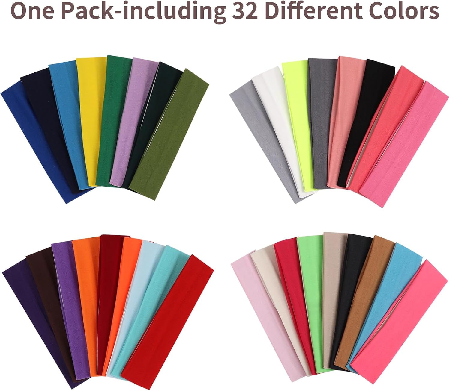 34 Pack Headbands for Women, Mixed Colors Yoga Sports Headbands for Women - Soft Elastic Stretch Girls Athletic Headbands
