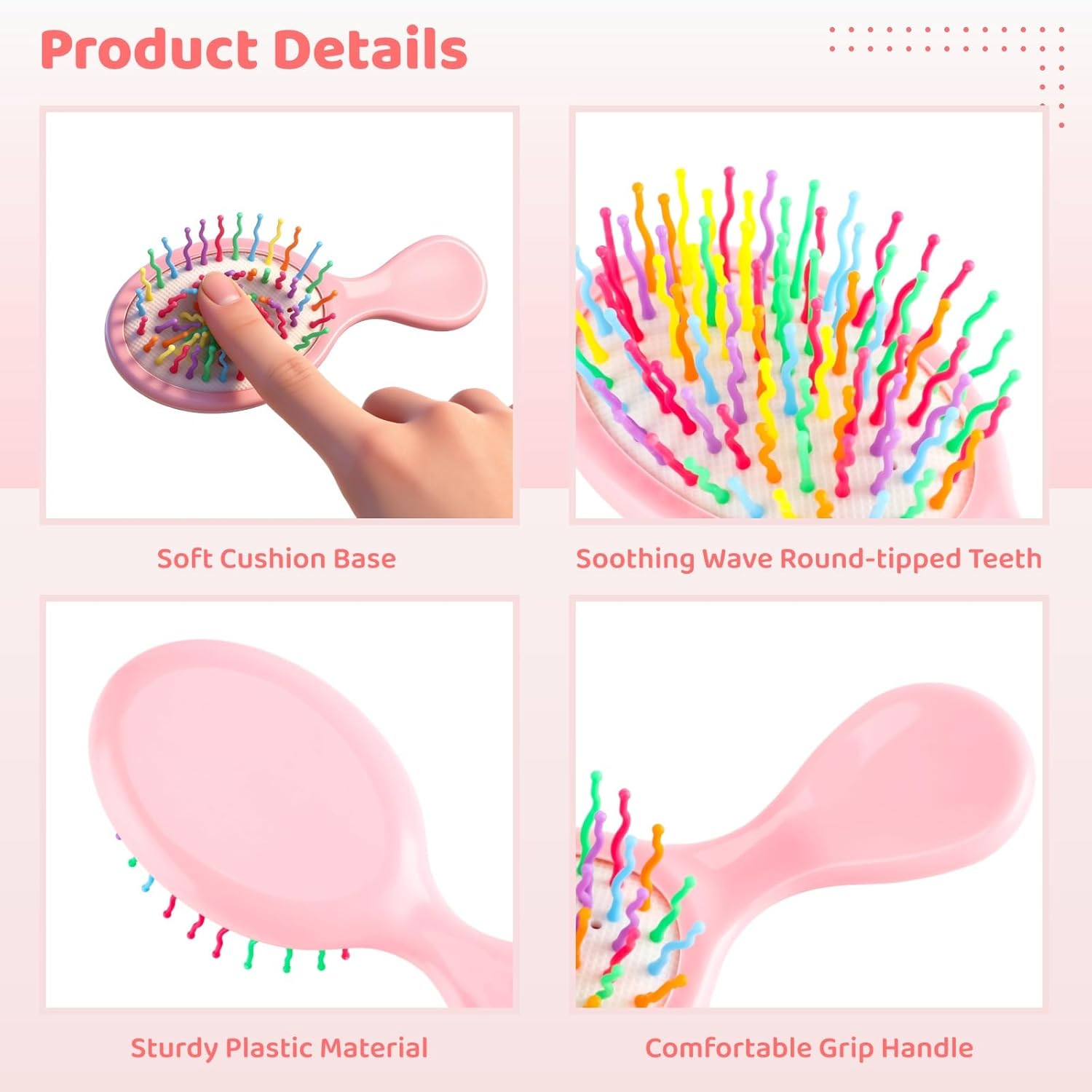 60 Pcs Mini Wet Hair Brushes, Soft Cushion Tangle-less Hair Combs, Travel Detangling Hairbrushes, Compact & Lightweight, Spa Party Supplies for Home, Travel