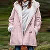 Abrigos de invierno para mujer 2025, abrigados, tallas grandes, forro polar, botones, sherpa, con capucha, parka, abrigo 3