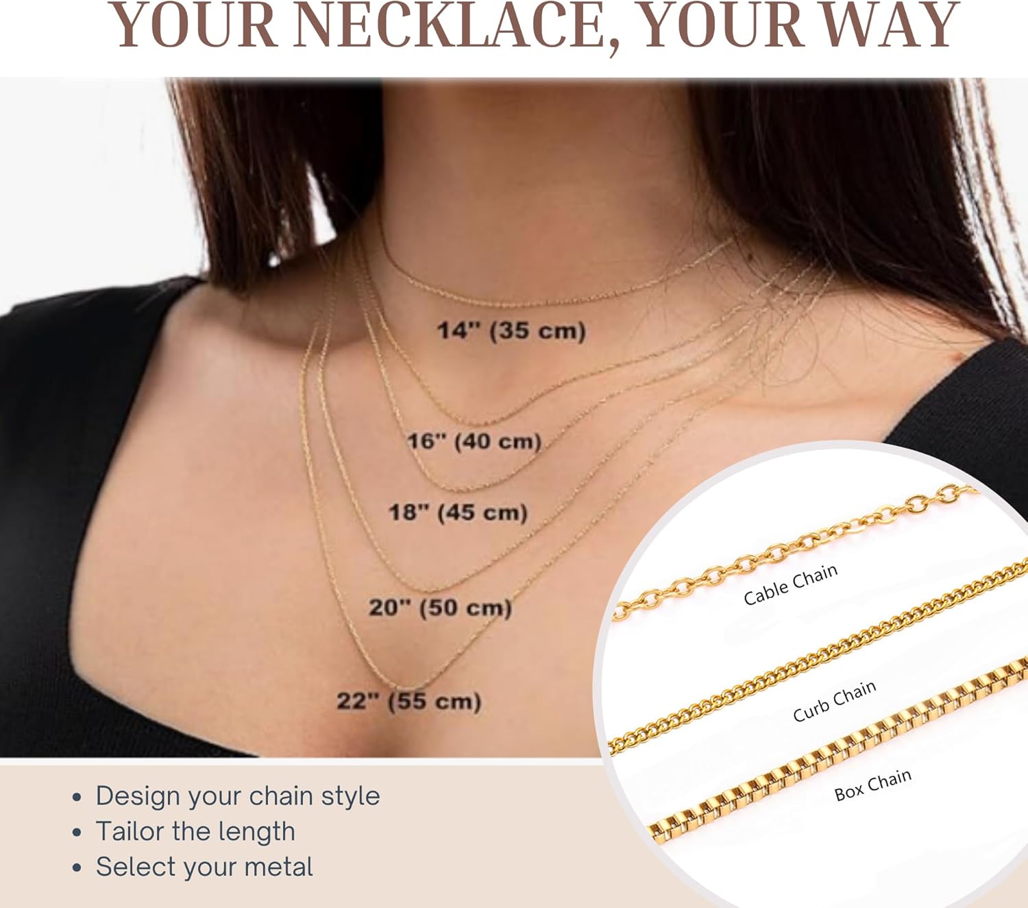 SANNYRA Name Necklace Personalized, 18K Gold Plated Silver-plated Customized Nameplate Necklaces Jewelry Gifts for Women