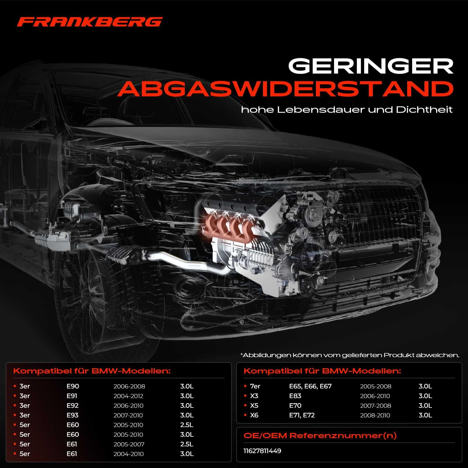 Auspuffkrümmer Krümmer für 3er E90 E91 E92 5er E60 E61 7er E66 E66 X3 E83 X5 E70 X6 E71 E72 2.5L 3.0L 2004-2013 11627811449