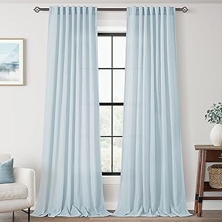 12 Blue Living Room Curtain Ideas for Fresh Calm Inviting Style 2 Sky Blue Curtains 84 inch Length for Bedroom Back Tab Light Filtering Se...